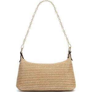 Eco-Friendly Straw Shoulder Bag for Women - Stylish Woven Beach Tote